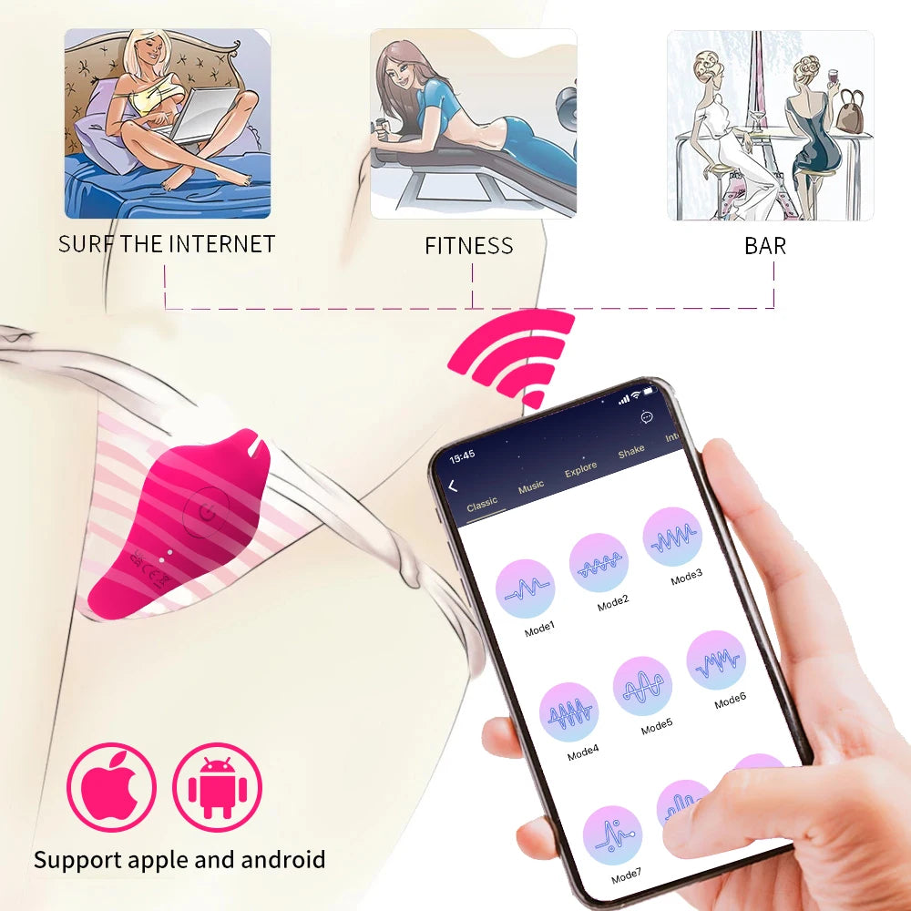 Vibromasseur papillon à contrôle APP