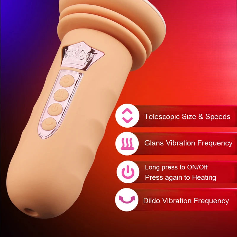 Mini machine sexuelle automatique, vibromasseur rotatif et télescopique pour femme