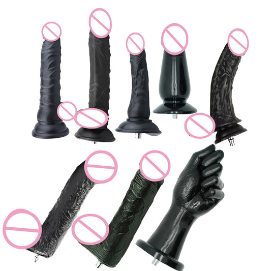 Accessoires pour machines sexuelles Fredorch, gros godes noirs, stimulation du point G