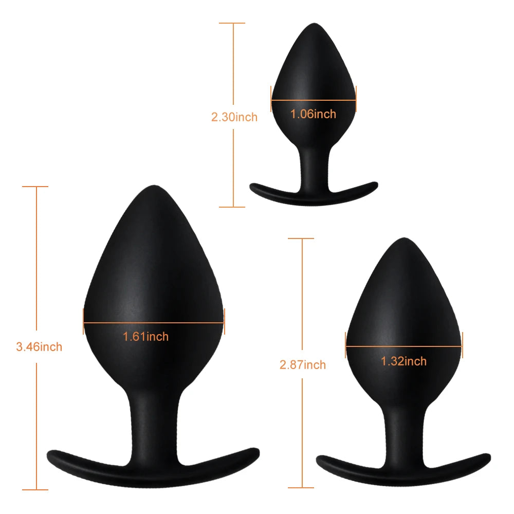 3 pièces Silicone Butt Anal Plug Sex Toys pour hommes femmes