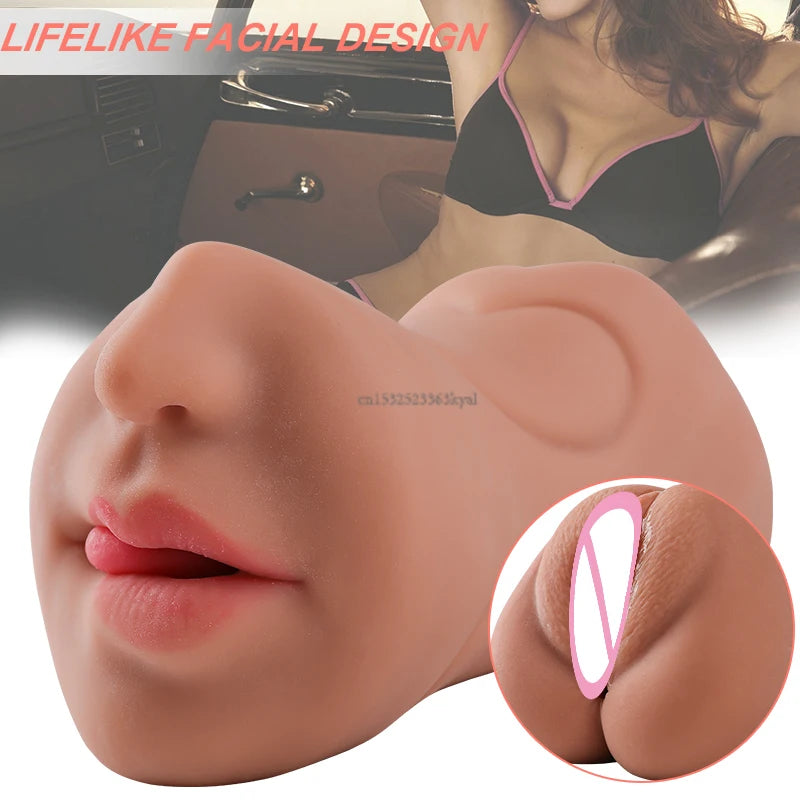 3D Pocket Pussy Vagin Réel Anal Bouche 3 en 1