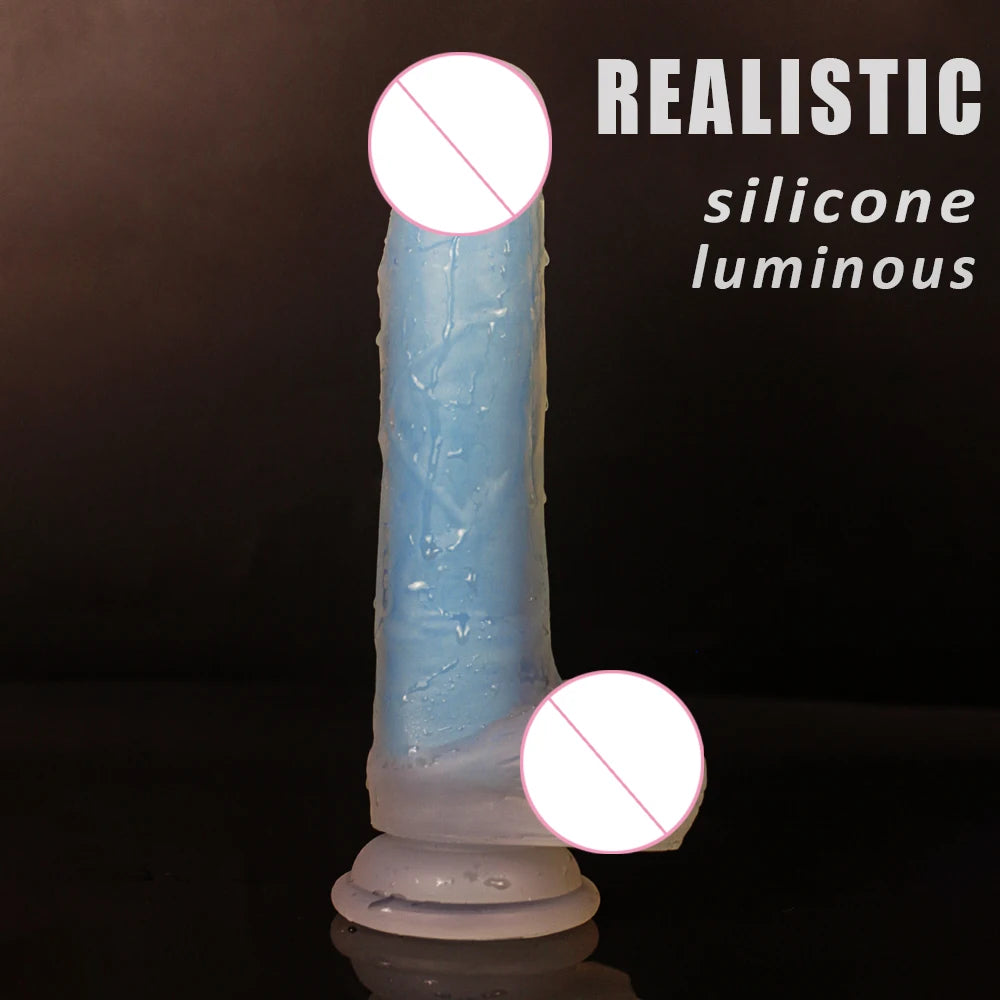 Gode lumineux réaliste en silicone à double étage