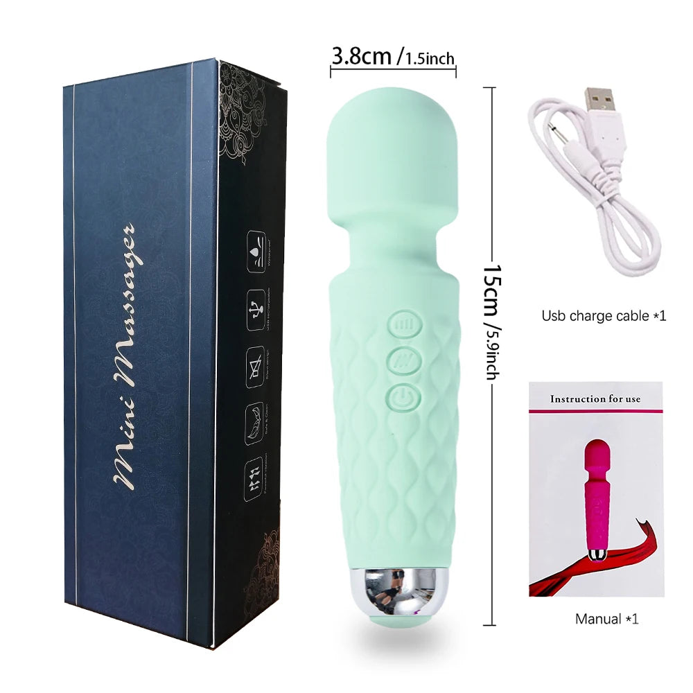 Mini vibromasseur à 20 modes de vibration puissante, chargement USB