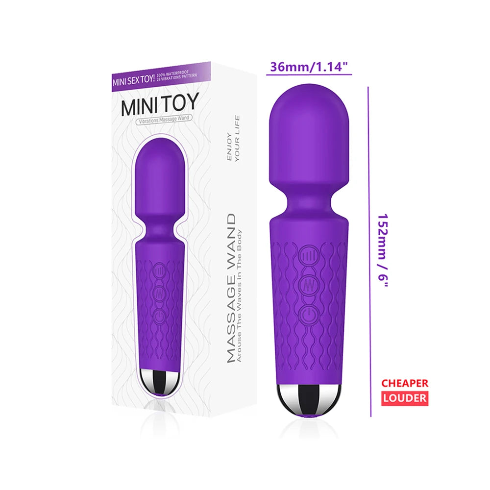 Mini vibromasseur à 20 modes de vibration puissante, chargement USB