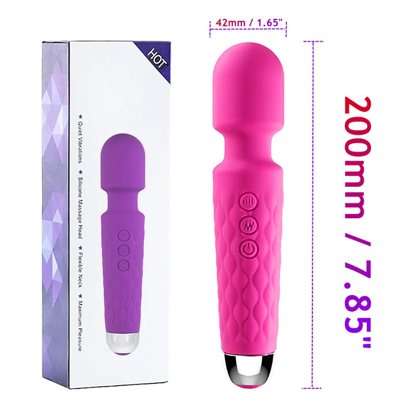 Mini vibromasseur à 20 modes de vibration puissante, chargement USB