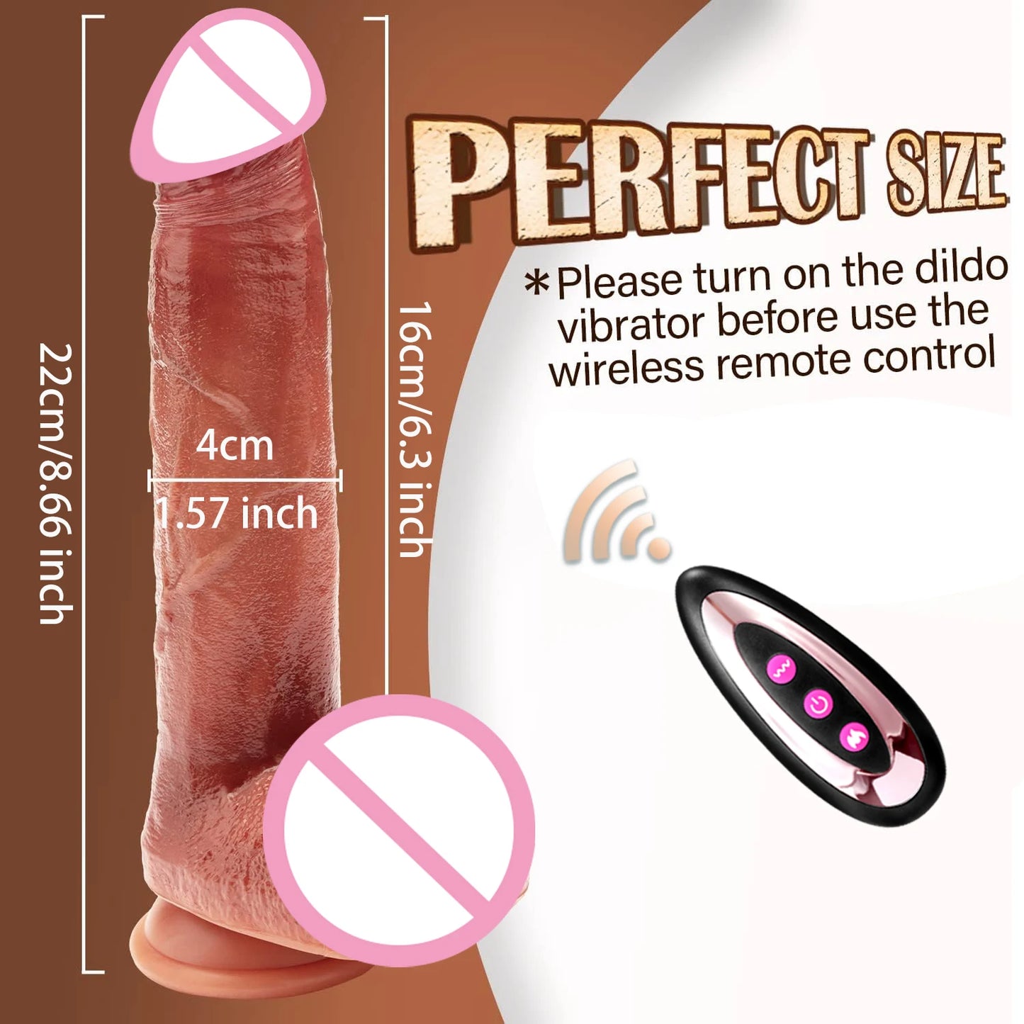 Gode vibrant de grande taille, vibrateur réaliste