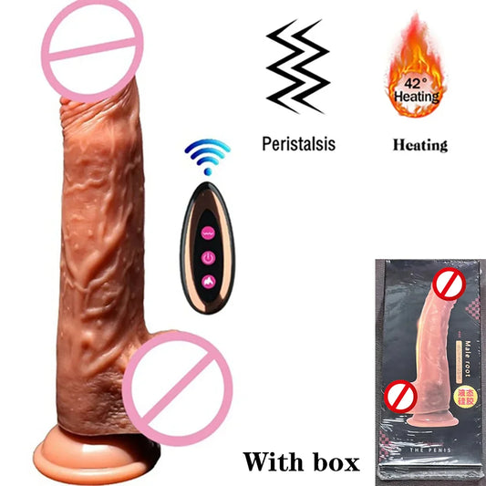 Gode vibrateur réaliste à poussée, plug anal avec vibration