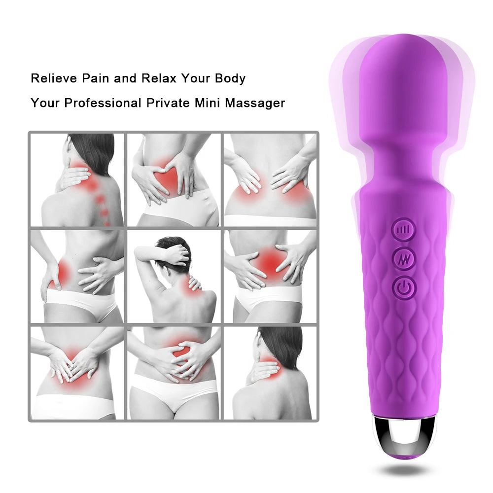 Vibromasseur AV puissant à 20 vitesses pour femme Stimulateur de clitoris