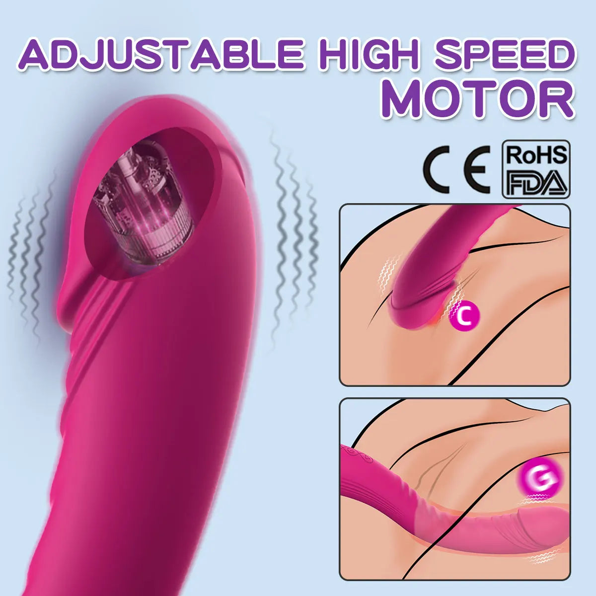 Vibromasseur long pour femme, jouet sexuel puissant, baguette magique vibrante, stimulateur de clitoris et de point G