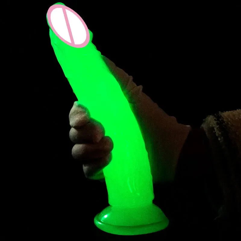 Gode réaliste fluorescent, masturbateur anal