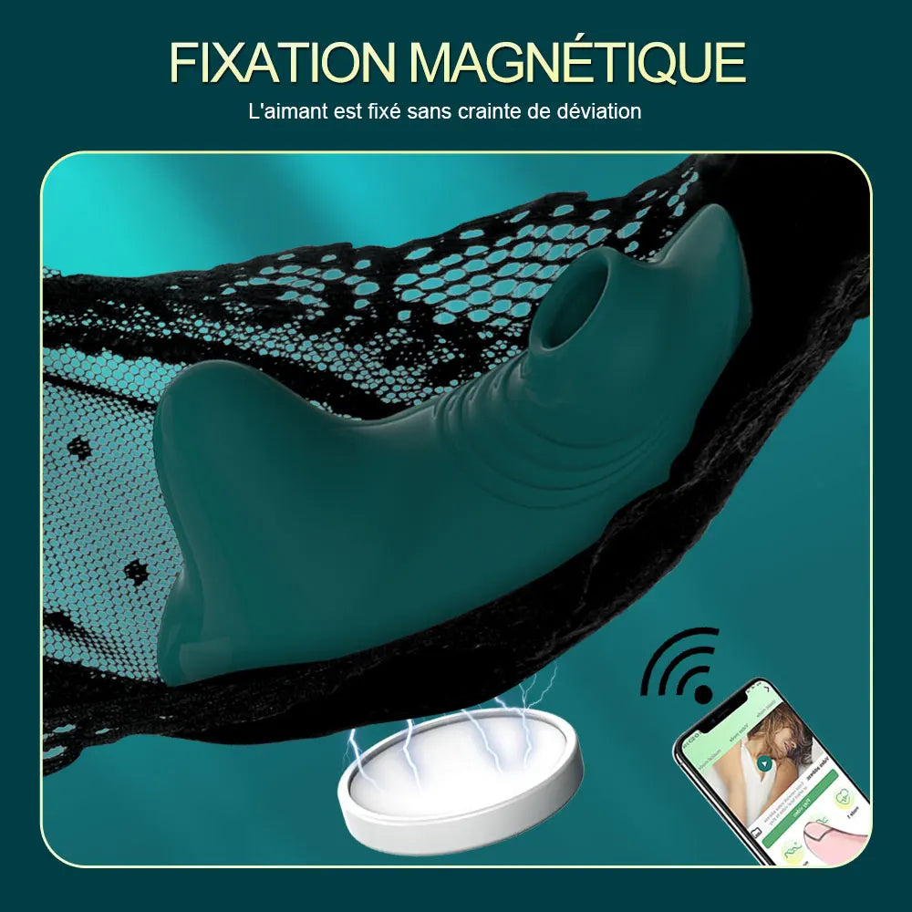 Vibromasseur Bluetooth pour femme avec télécommande, mini suceur de clitoris