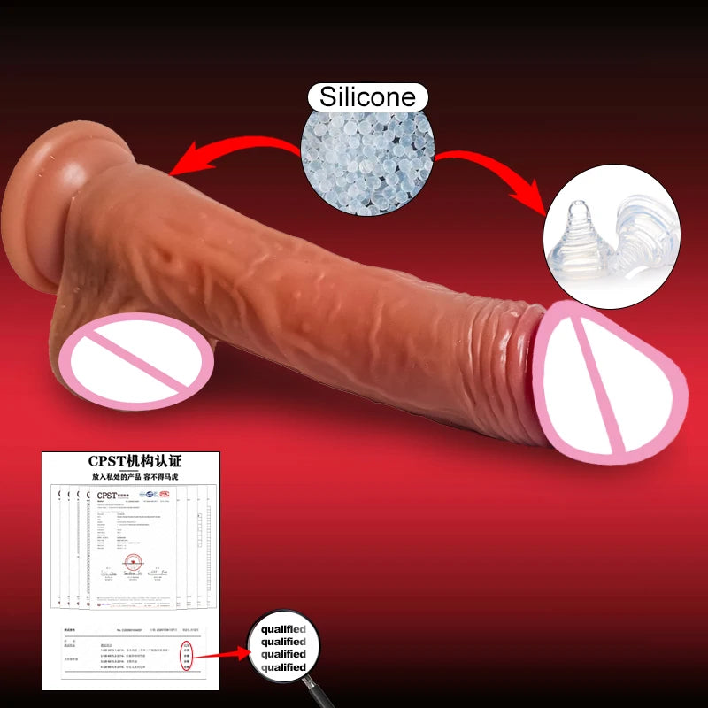 Gode réaliste pour femme vibrateur télescopique avec stimulateur