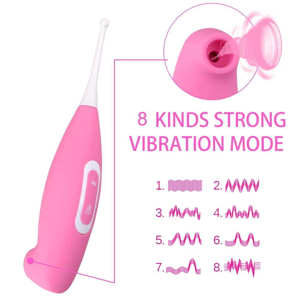 Vibromasseur point G 2 en 1, suceur de clitoris, 8 vitesses, langue vibrante