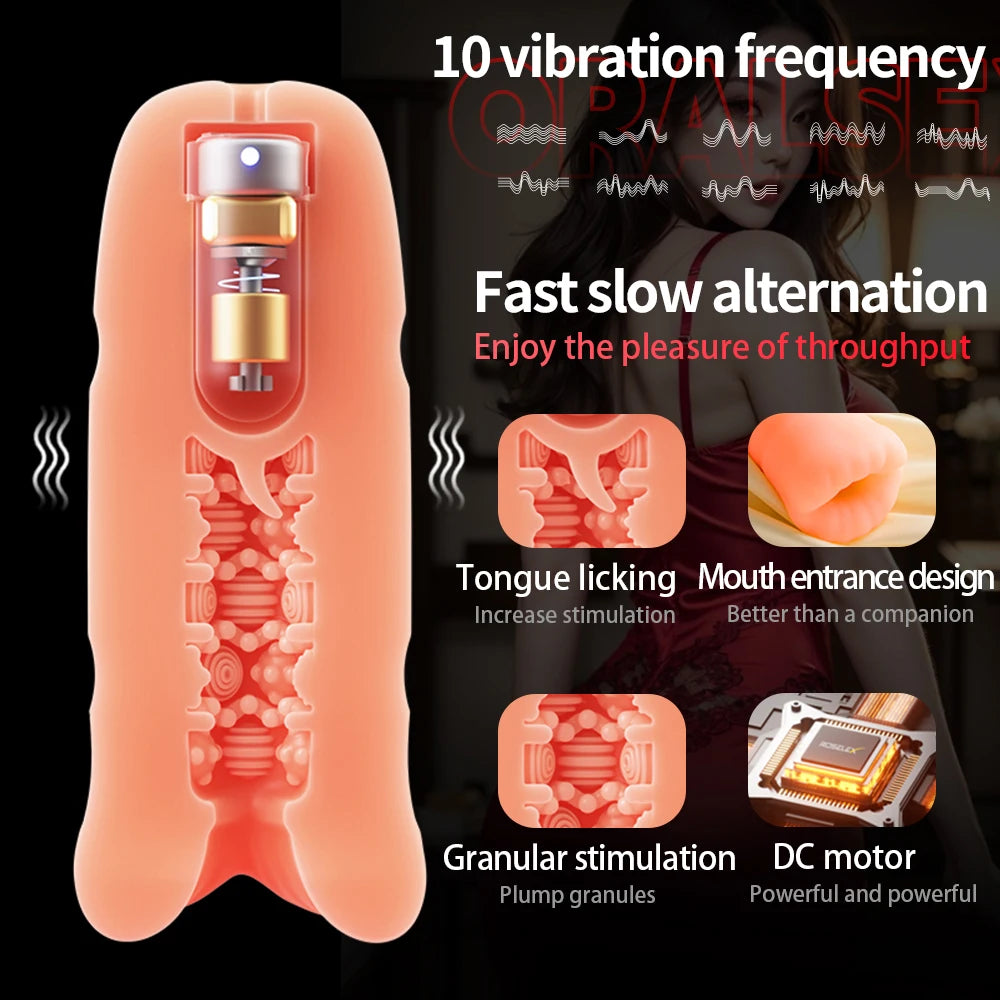 Masturbateur Coupe Vibration Automatique Fellation