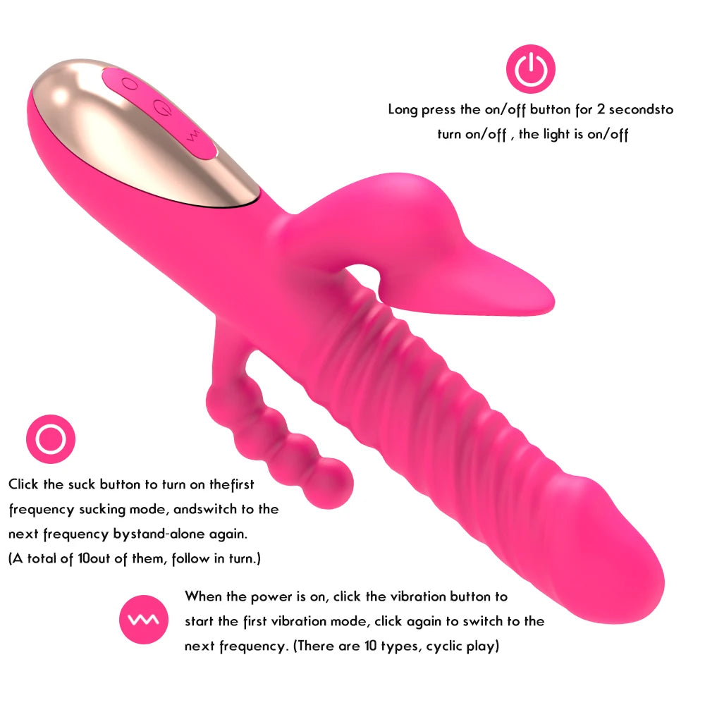 Vibromasseur 3 en 1 pour clitoris et point G pour femme,