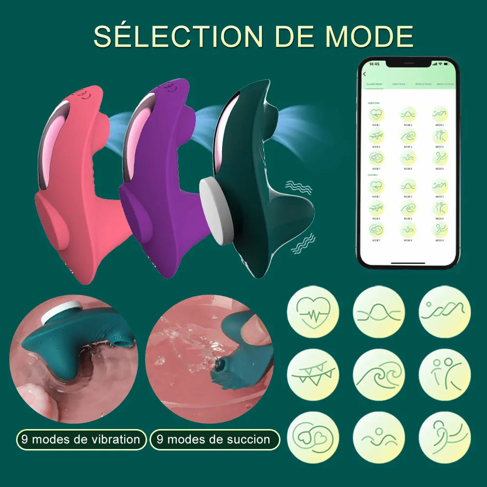 Vibromasseur Bluetooth pour femme avec télécommande, mini suceur de clitoris