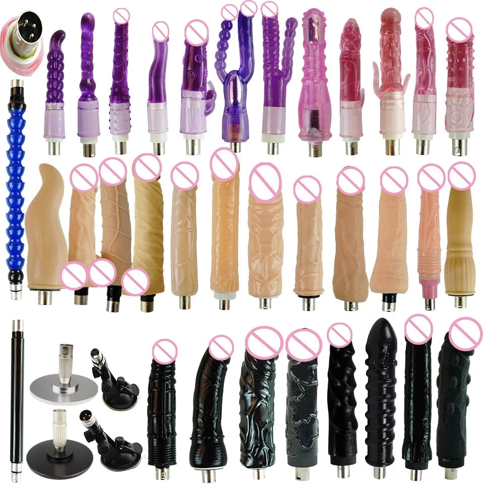 28 types de machines sexuelles traditionnelles avec accessoire 3XLR 3 broches, gode à ventouse, machine de masturbation