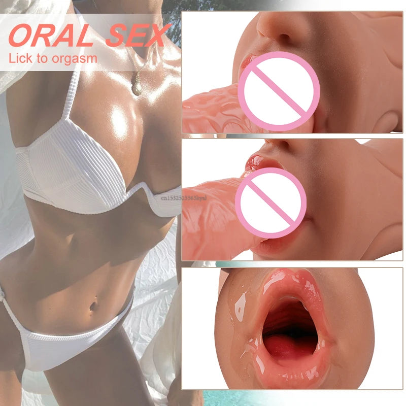 3D Pocket Pussy Vagin Réel Anal Bouche 3 en 1