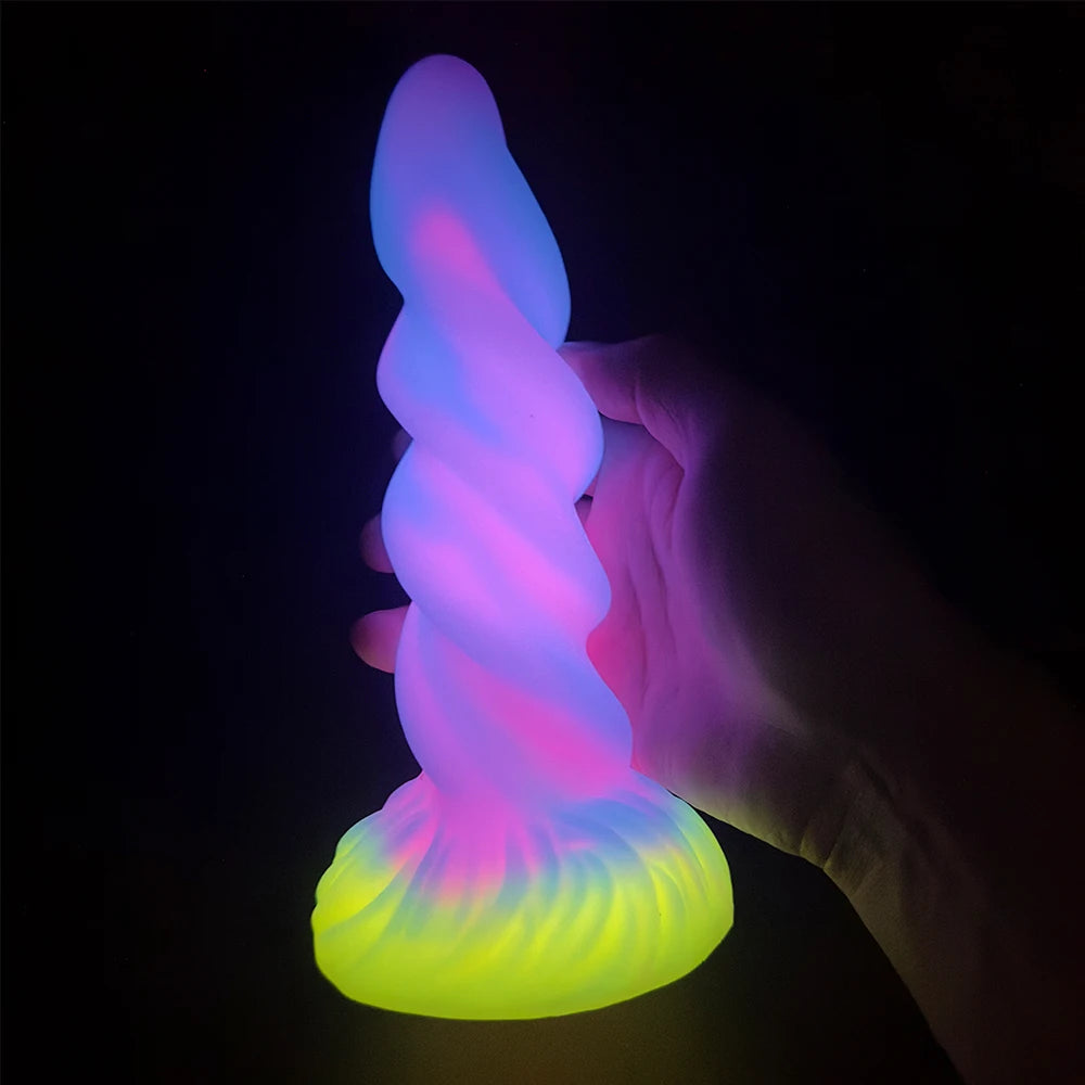 Nouveau plug anal lumineux jouets pour adultes godes en silicone souple dragon