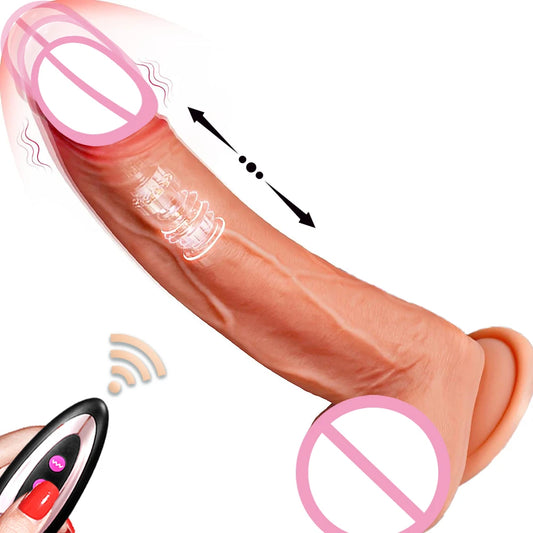 Vibromasseur télescopique réaliste de 20 cm avec stimulateur