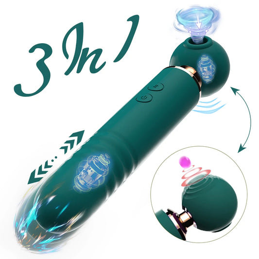 Vibromasseurs à poussée Puissant vibrateur baguette magique AV 3 en 1