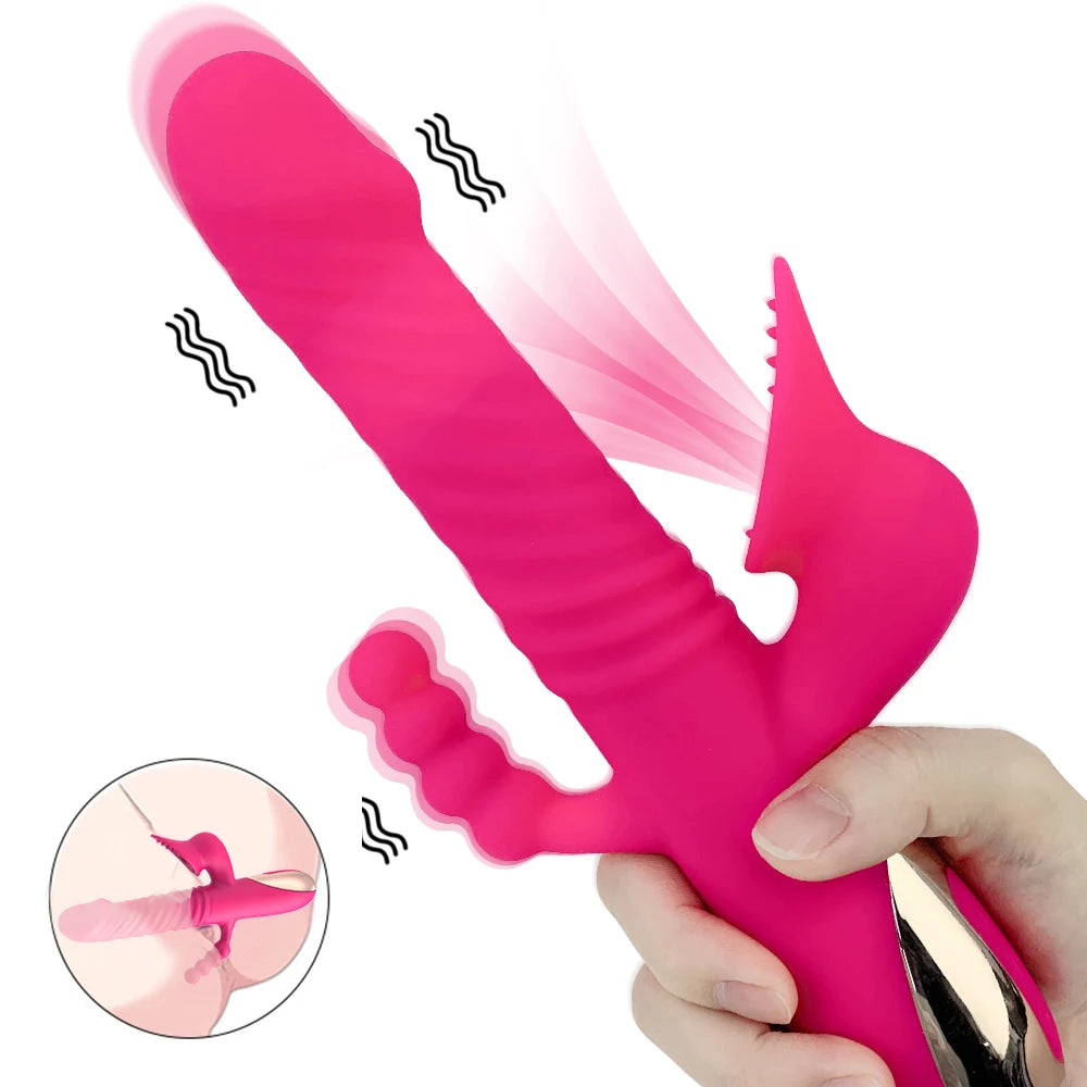 Vibromasseur 3 en 1 pour clitoris et point G pour femme,