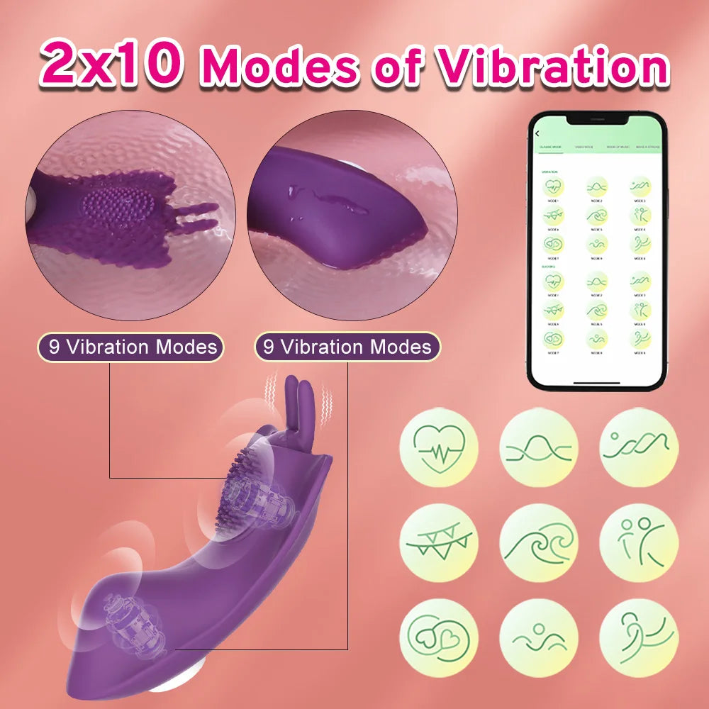 Vibromasseur papillon portable Bluetooth APP pour femmes