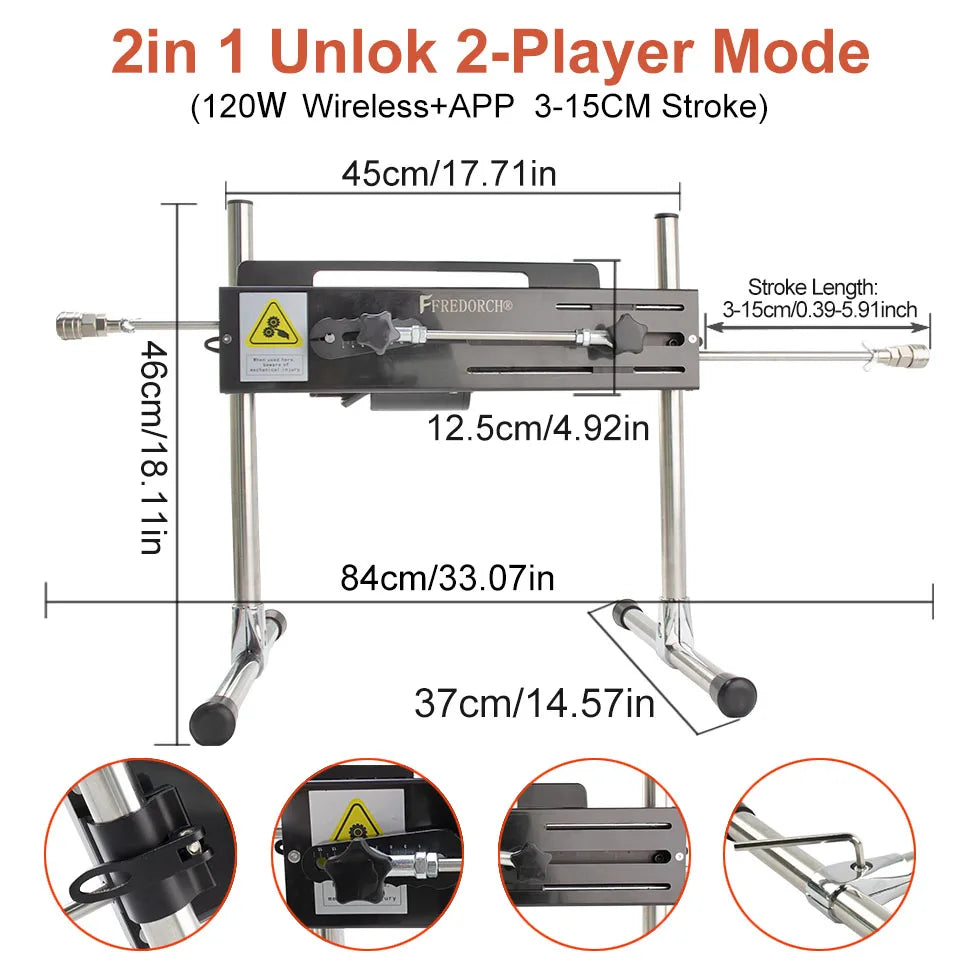 Machine avec télécommande Super silencieuse Ultra réglable Vac u Lock 15CM 120W