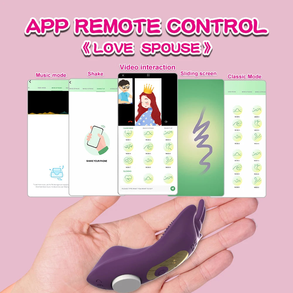 Vibromasseur papillon portable Bluetooth APP pour femmes