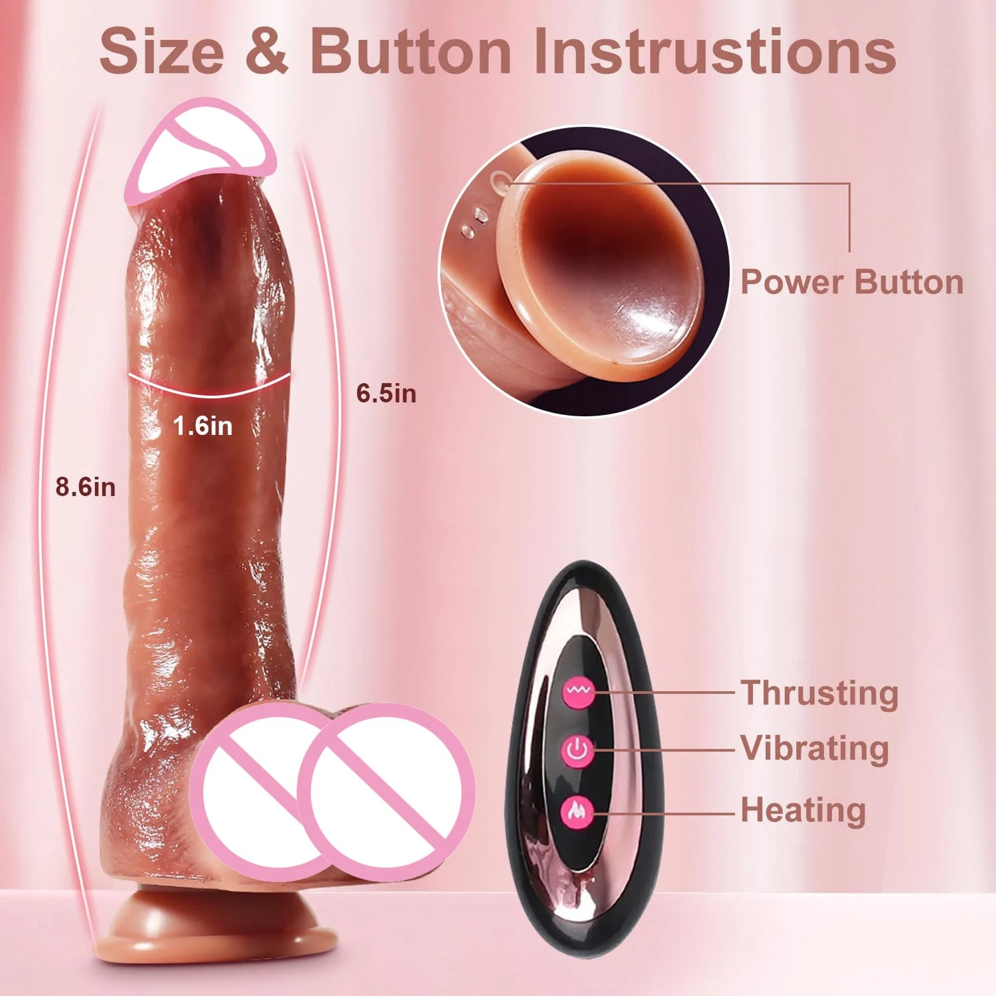 Vibromasseur Gode Grand Pénis Réaliste pour Femme, Télécommande, Rotation Télescopique, Vagin Féminin