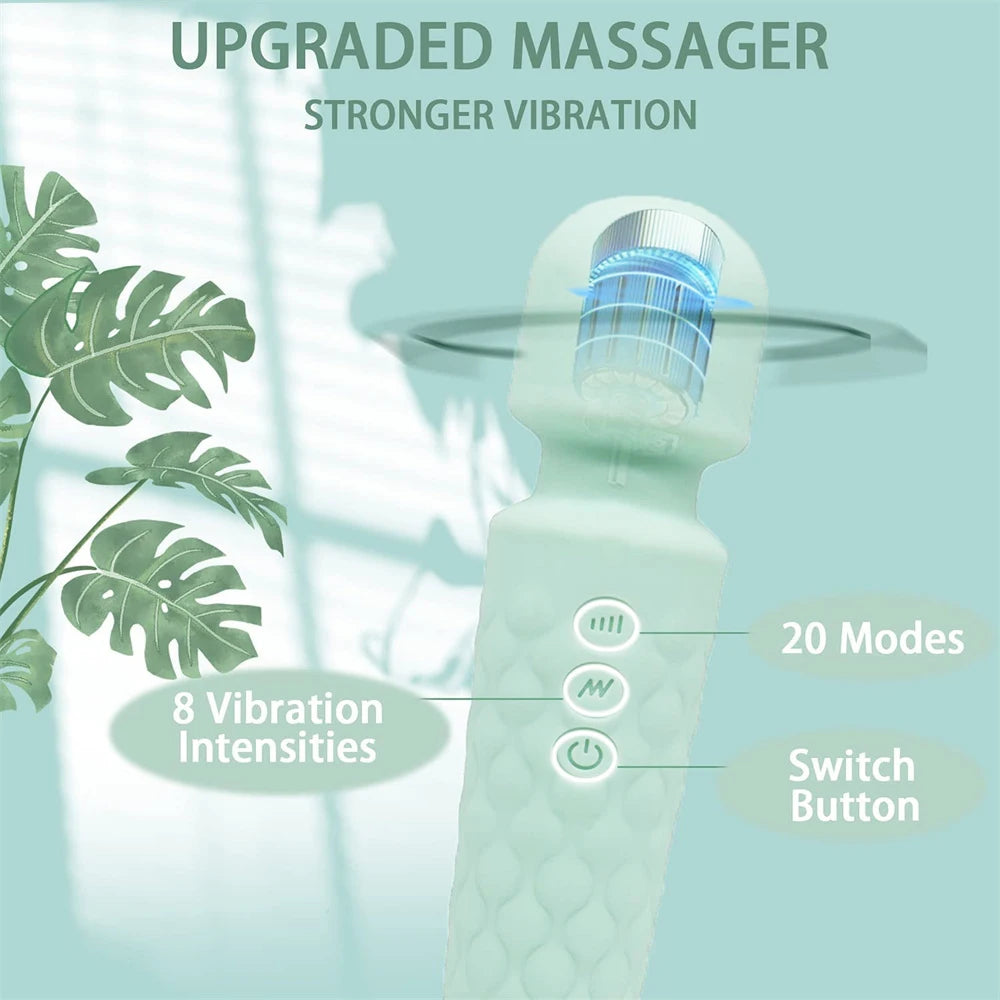 Mini vibromasseur à 20 modes de vibration puissante, chargement USB