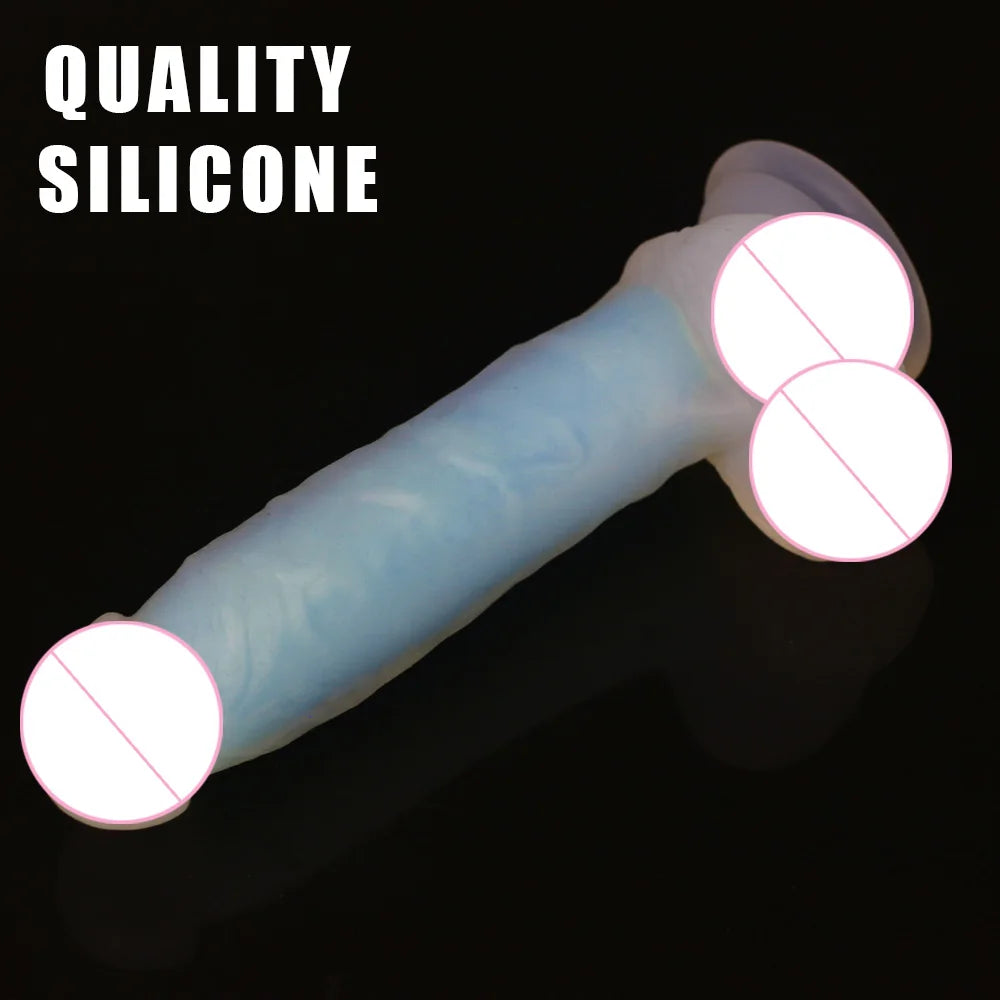 Gode lumineux réaliste en silicone à double étage