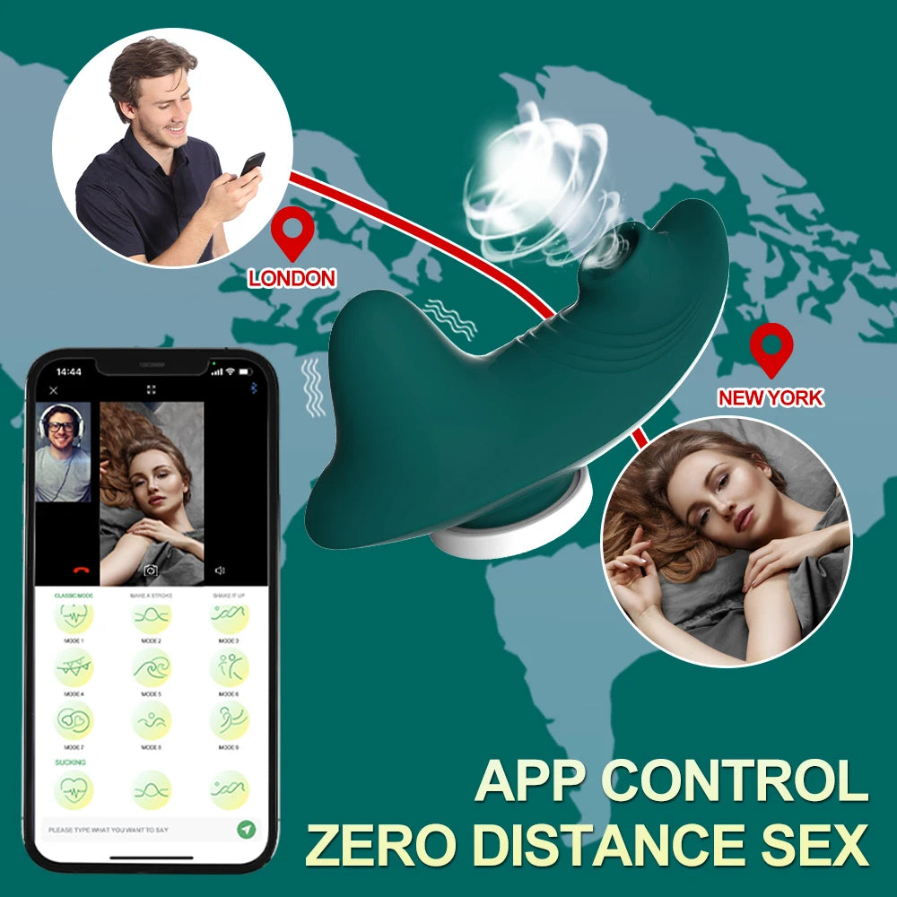 Vibromasseur Bluetooth pour femme avec télécommande, mini suceur de clitoris