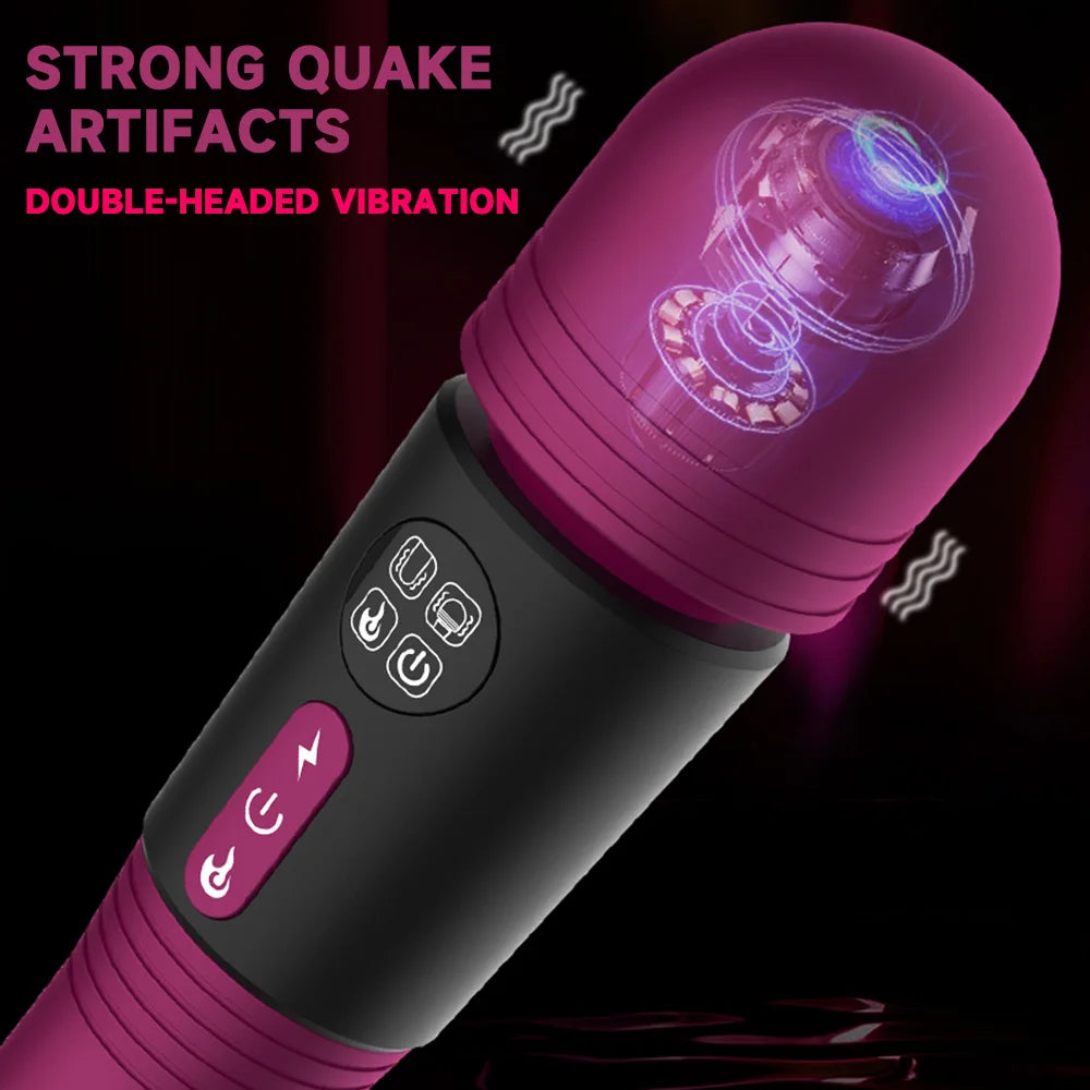 Vibromasseur à double tête pour femme AV baguette magique point G