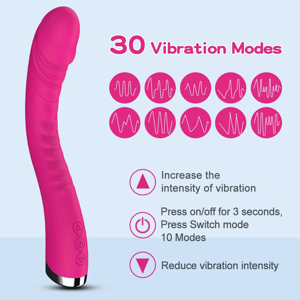 Vibromasseur long pour femme, jouet sexuel puissant, baguette magique vibrante, stimulateur de clitoris et de point G