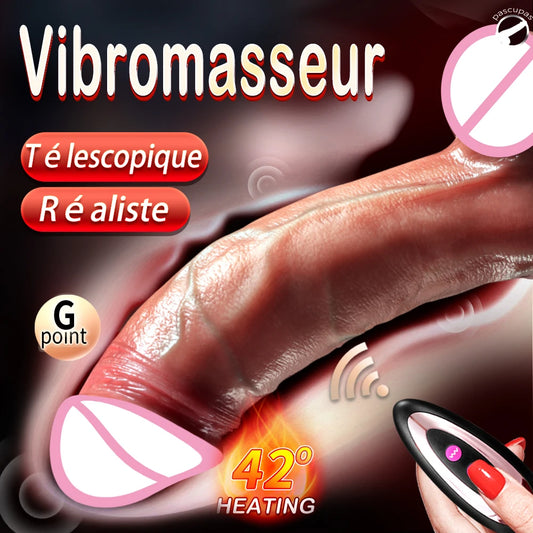 Vibromasseur sans fil godes télescopiques pour femmes