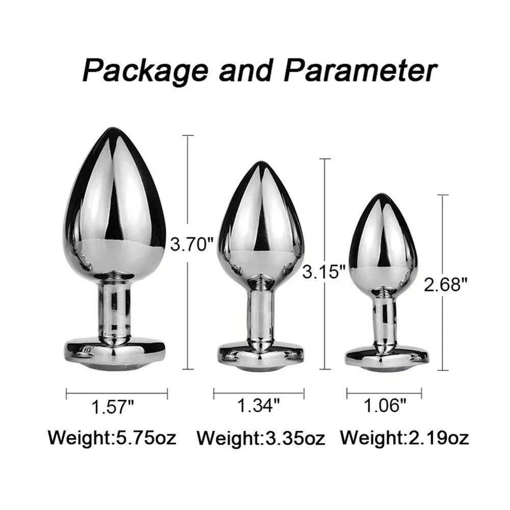 3PCS S/M/L Métal Anal Plug Butt Plug