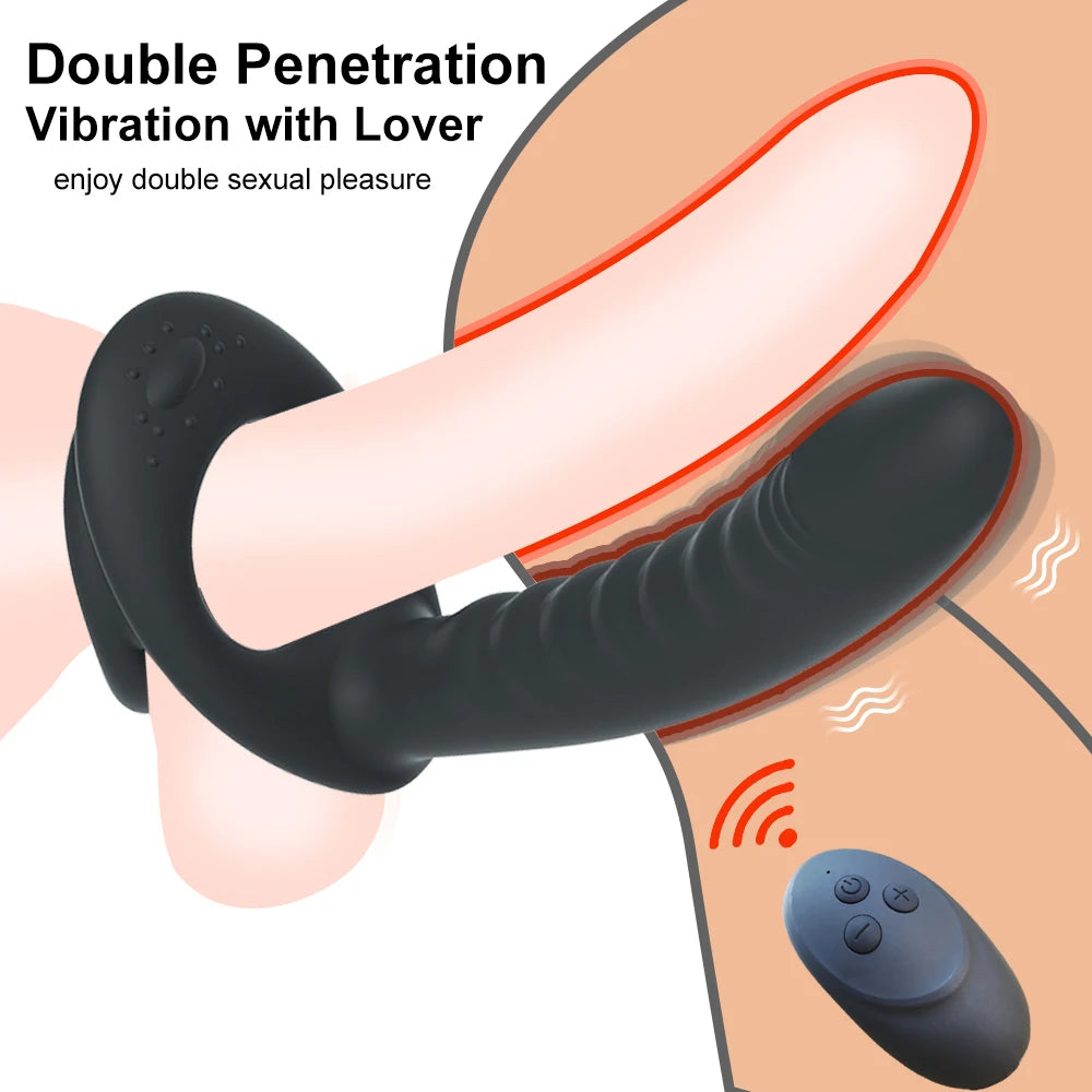 Plug anal avec anneaux péniens pour hommes